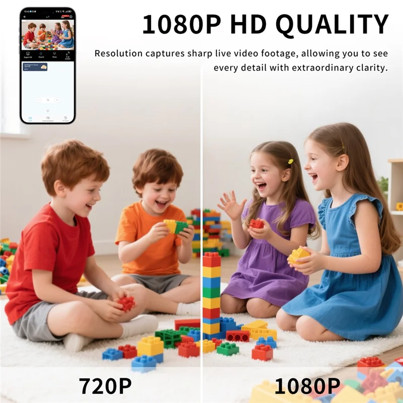 W08 WiFi Mini Camera HD 1080P Infrared Night Vision Motion Detection 130 Degree View Security Cam for Home - Black