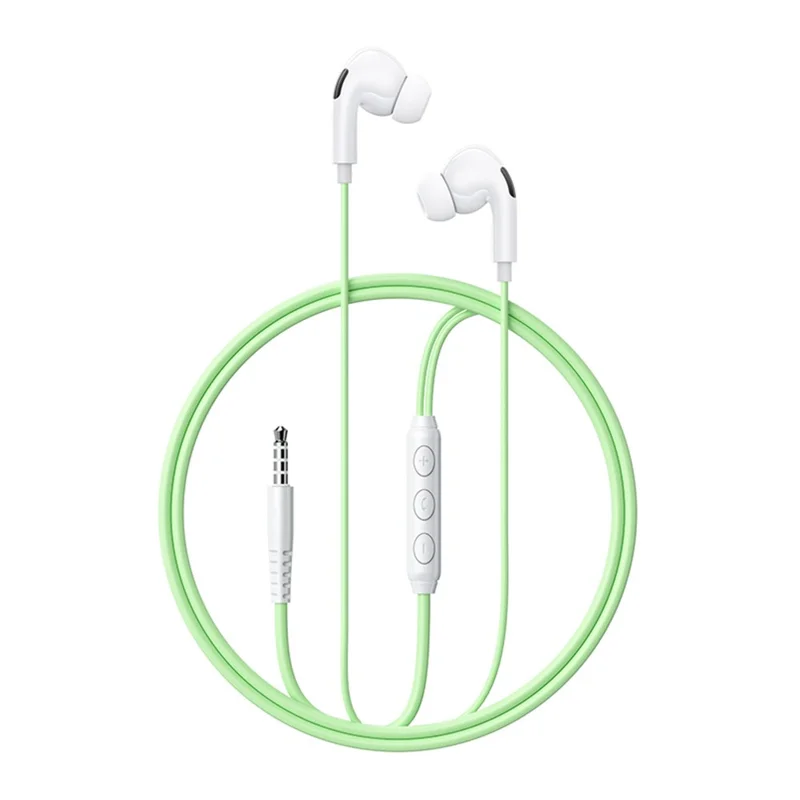 WEKOME YB13 Macaron Series 3.5mm Wired Earphone 10mm Driver Line Control Headphone for Music Calls - Green