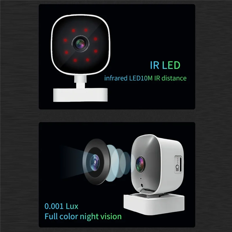 K7 WiFi Camera HD Mini 1080P Full Color Night Vision Two-Way Audio Wide Angle for Indoor Security - White