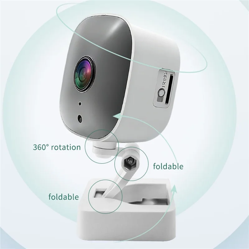 K7 WiFi Camera HD Mini 1080P Full Color Night Vision Two-Way Audio Wide Angle for Indoor Security - White