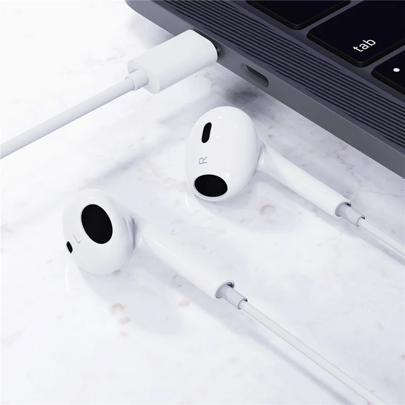 ACEFAST L17 1.2m USB-C Wired Earphones Semi-In-Ear with Mic Three-Button Control - White