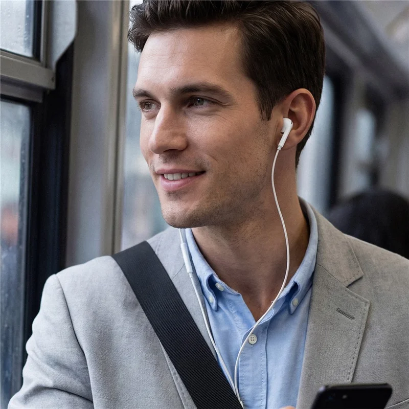 ACEFAST L17 1.2m USB-C Wired Earphones Semi-In-Ear with Mic Three-Button Control - White