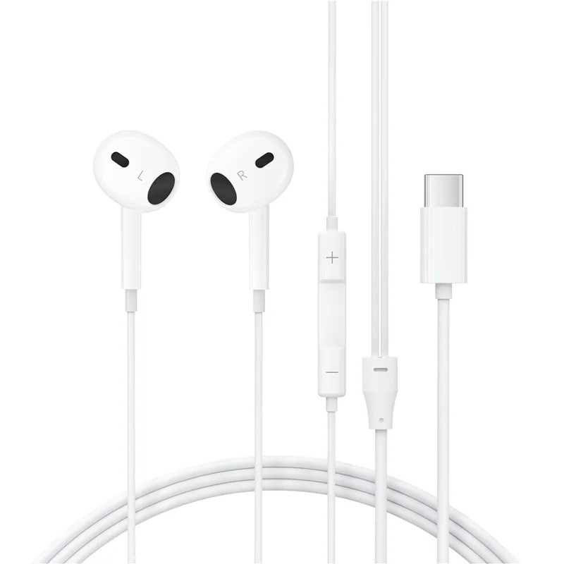 ACEFAST L17 1.2m USB-C Wired Earphones Semi-In-Ear with Mic Three-Button Control - White