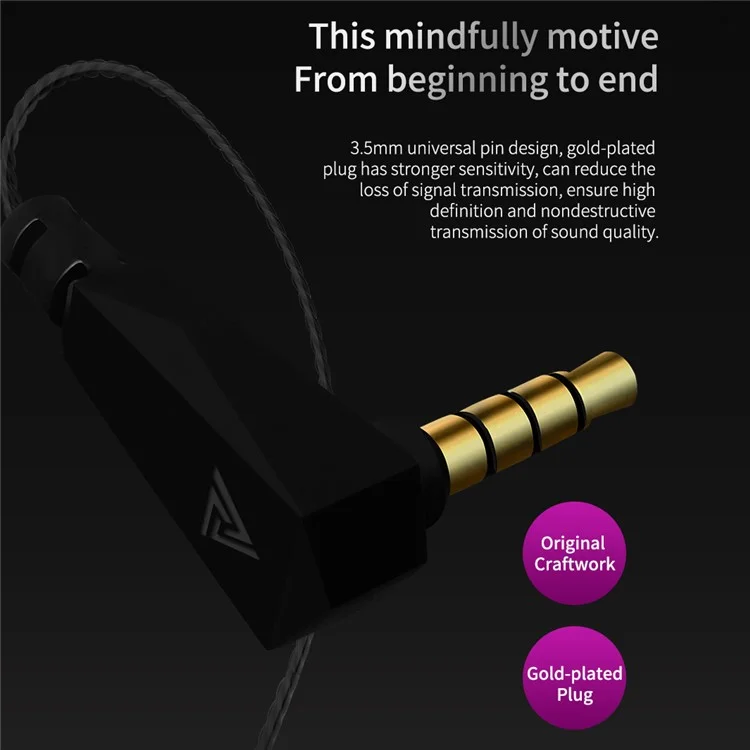 QKZ VK4 Stylish 3.5mm Wired HiFi Heavy Bass Noise Canceling Earphone Music Gaming In-ear Headset with Microphone - Colorful