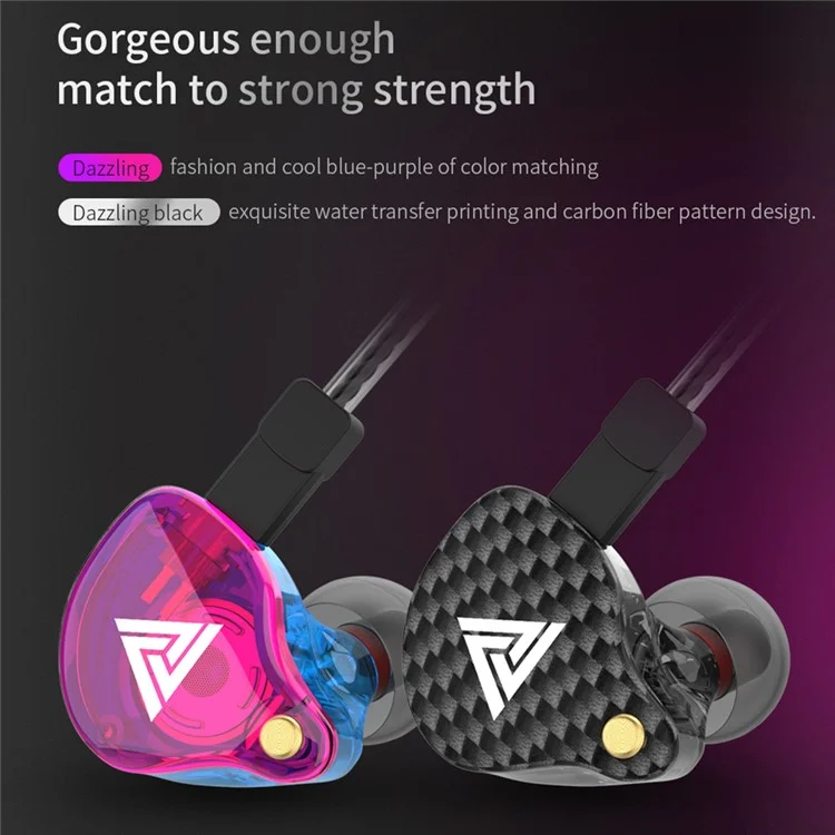 QKZ VK4 Stylish 3.5mm Wired HiFi Heavy Bass Noise Canceling Earphone Music Gaming In-ear Headset with Microphone - Colorful