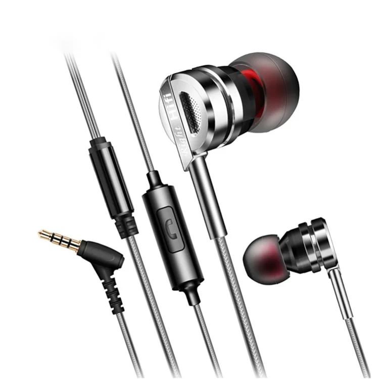 QKZ DM9 Zinc Alloy HiFi Stereo In-ear Headset 3.5mm Wired Heavy Bass Phone Earphone with Mic