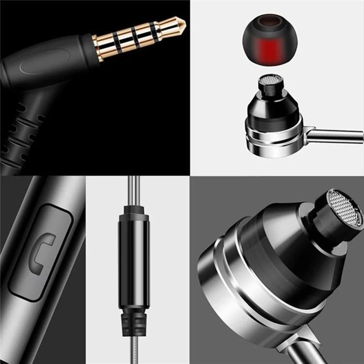 QKZ DM9 Zinc Alliage HiFi Stéréo Intra-Auriculaire Casque 3,5 mm Câblé Basse Lourde Écouteur de Téléphone avec Micro
