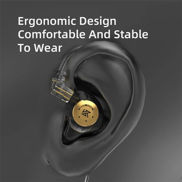 KZ EDX Pro Dynamic Drive HiFi In-ear Headset 3.5mm Wired Phone Computer Music Earphone - Black