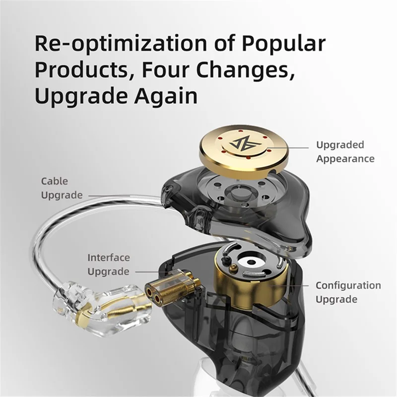 KZ EDX Pro Dynamic Drive HiFi In-ear Headset 3.5mm Wired Phone Computer Music Earphone - Cyan