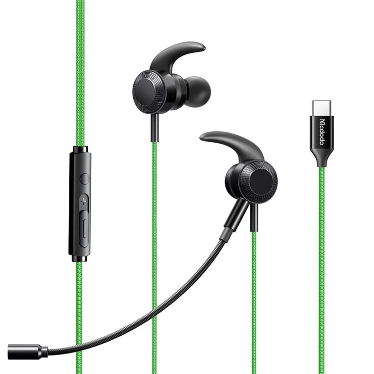 MCDODO HP-134 Type-C Digital Game Earphone Line Control Stereo Wired Headphone with Dual Mic - Verde