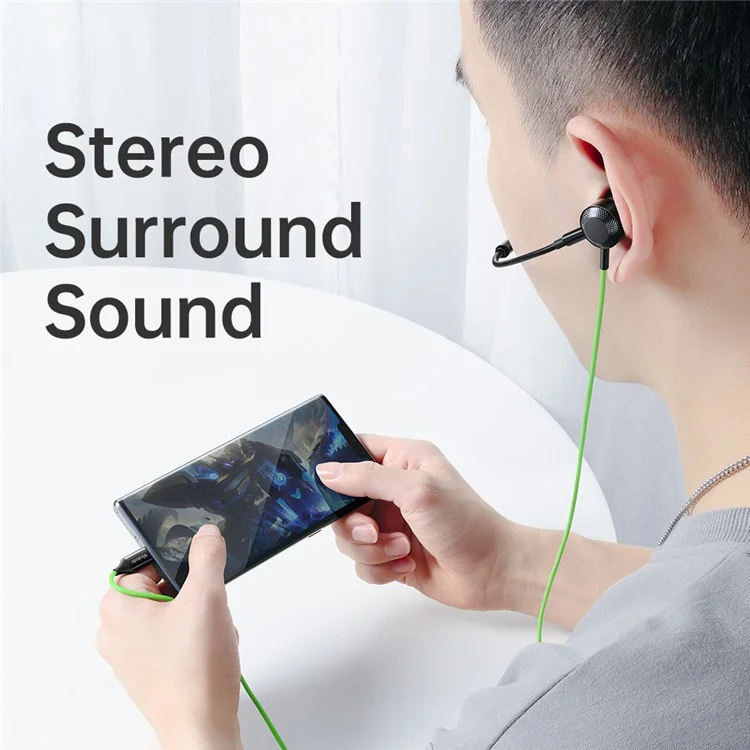 MCDODO HP-134 Type-C Digital Game Earphone Line Control Stereo Wired Headphone with Dual Mic - Verde