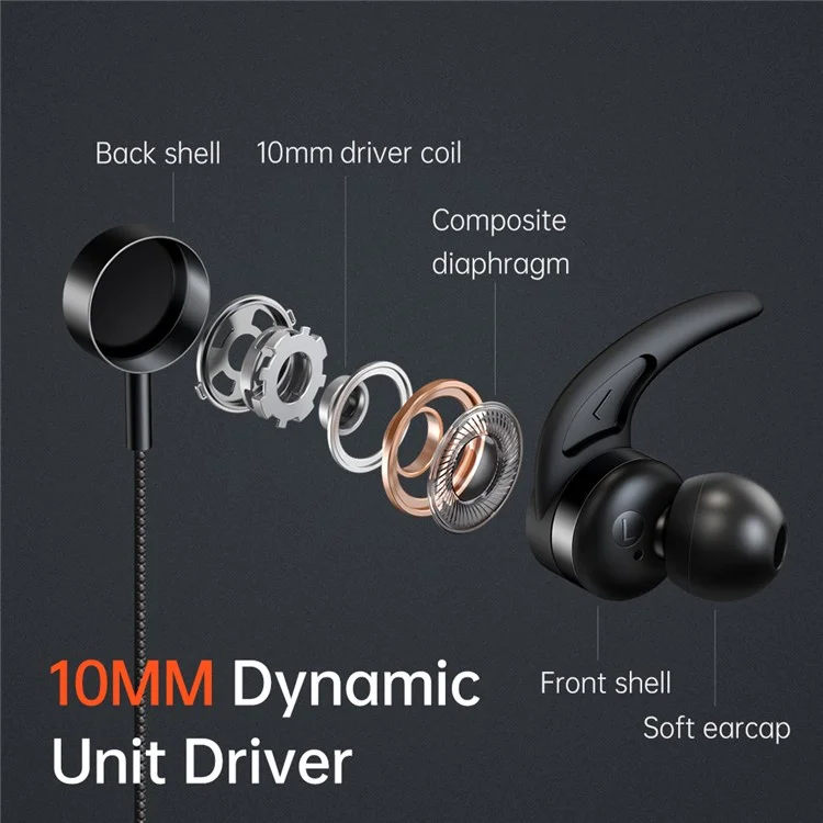 MCDODO HP-1331 MDD 3.5mm Aux Headphone Earphone Magnetic Earbud in-Ear with Microphone Controller for Sports Workout Compatible for Android Devices - Green