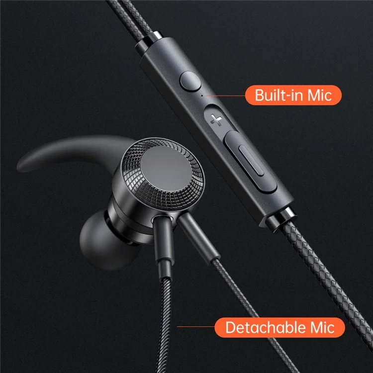 MCDODO HP-1331 MDD 3.5mm Aux Headphone Earphone Magnetic Earbud in-Ear with Microphone Controller for Sports Workout Compatible for Android Devices - Green