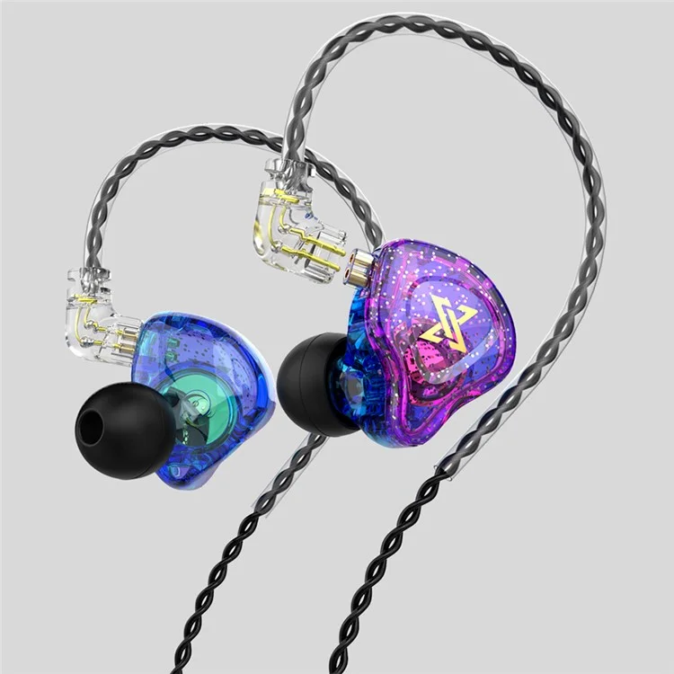 QKZ AK6 Max 3.5mm In-ear Headphones HiFi Sound Detachable Wired Earphones, No Mic - Purple