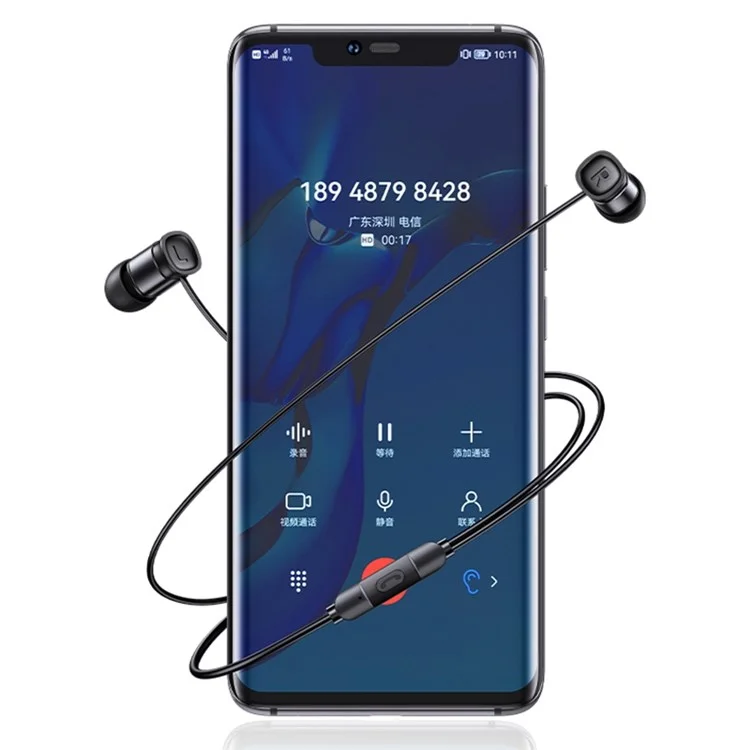 USAMS EP-46 MINI Typ-C-In-Ear-Kopfhörer-Aluminium-Legierungs-Headset HiFi-Sound-Kopfhörer Mit 1,2 M Kabel - Schwarz