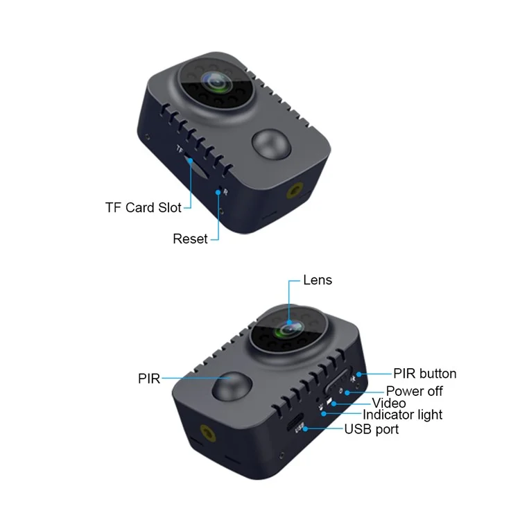 MD29 1080P Night Vision Body Camera 30FPS Video Recorder Clip-On Security Cam Webcam for Home / Outdoor Adventure / Law Enforcement / Cop Guard