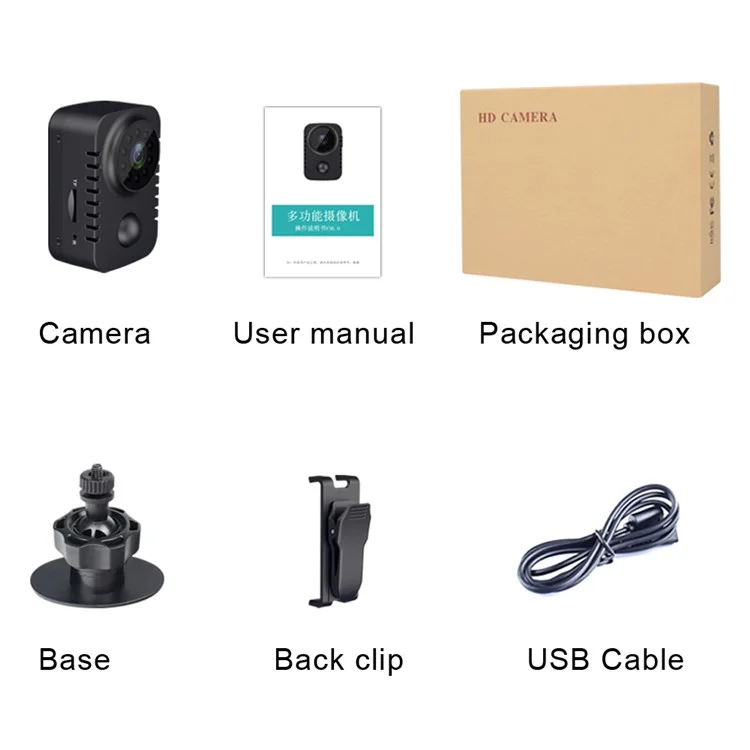 MD29 1080P Night Vision Body Camera 30FPS Video Recorder Clip-On Security Cam Webcam for Home / Outdoor Adventure / Law Enforcement / Cop Guard