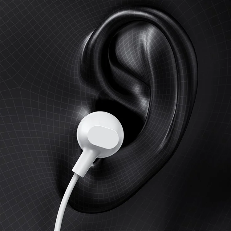 USAMS US-SJ594 EP-47 3.5mm In-Ear Wired Headset Lightweight Headphones TPE Wired Earphones with Sensitive Microphone / Button Control - White