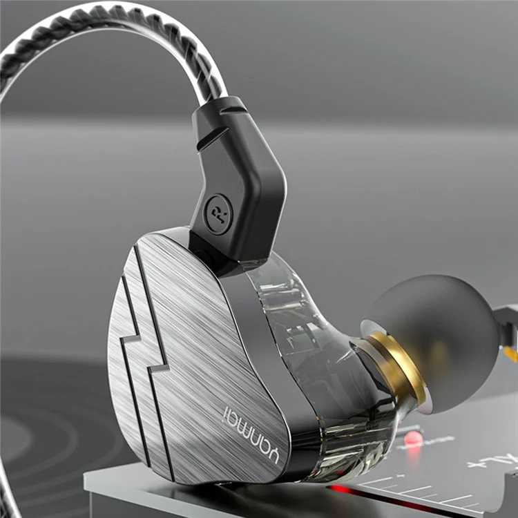 YANMAI H9 Casque d'écoute à écouteurs internes avec diaphragme en cuivre, Écouteurs filaires HiFi pour le sport - Noir