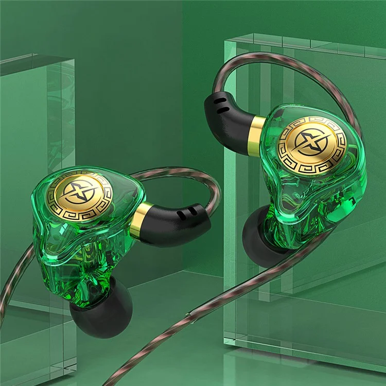 JIANGSHENG X7 Wired In-Ear Headset HIFI Sports Headphone с 90-градусным L-образным разъемом - Зеленый