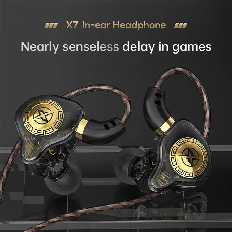 JIANGSHENG X7 Wired In-Ear Headset HIFI Sports Headphone с 90-градусным L-образным разъемом - Зеленый