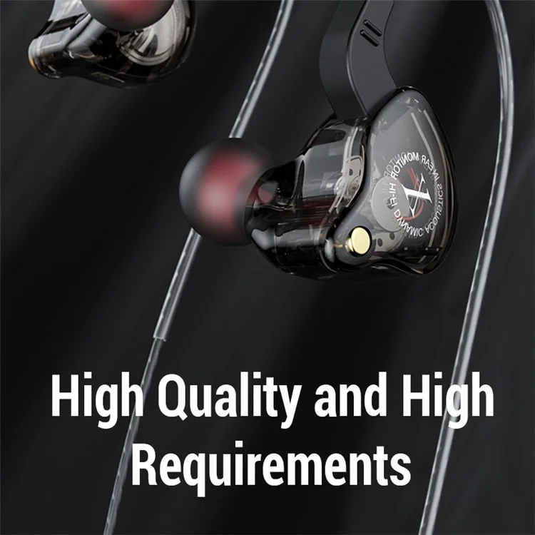JIANGSHENG X2 Cuffia In-Ear per Sport HIFI Heavy Bass Cablata per Telefono Cellulare - Nero