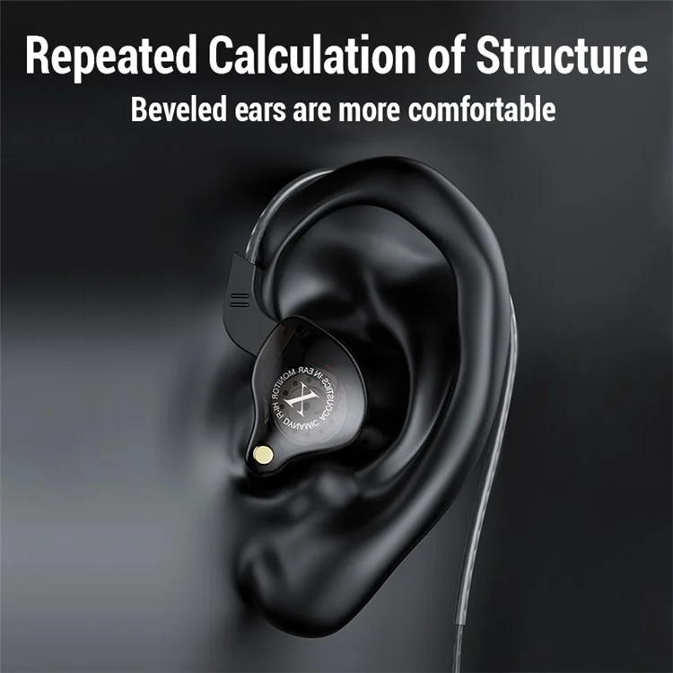 JIANGSHENG X2 Cuffia In-Ear per Sport HIFI Heavy Bass Cablata per Telefono Cellulare - Nero
