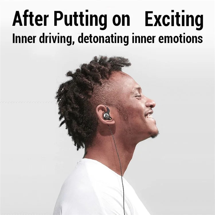 JIANGSHENG X2 Cuffia In-Ear per Sport HIFI Heavy Bass Cablata per Telefono Cellulare - Nero