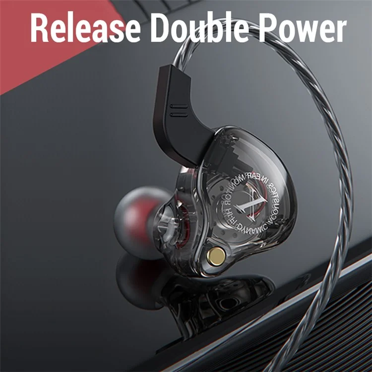 JIANGSHENG X2 In-Ear Sports Kopfhörer HIFI Schwerer Bass Kabelgebundener Kopfhörer für Mobiltelefon - Rot