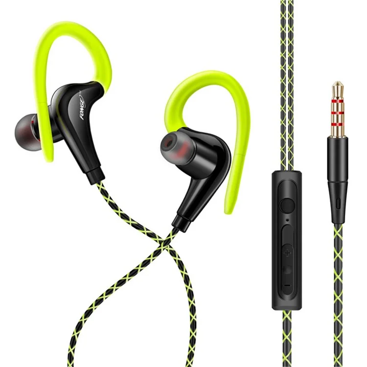 FONGE S760 3,5-миллиметровая проводная спортивная гарнитура Earhook Wire Control Music Calling Mobile Phone Earphone - Зеленый