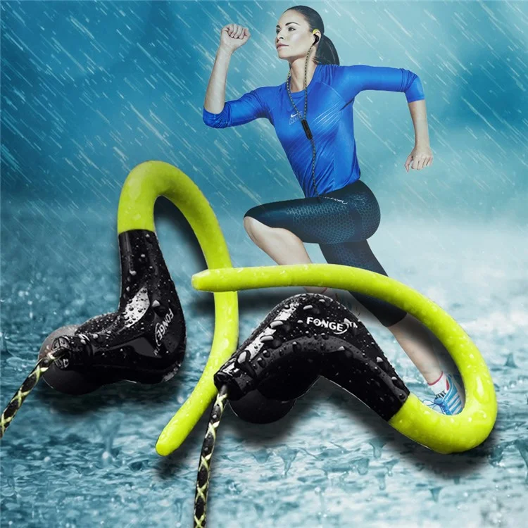 FONGE S760 3,5-миллиметровая проводная спортивная гарнитура Earhook Wire Control Music Calling Mobile Phone Earphone - Зеленый
