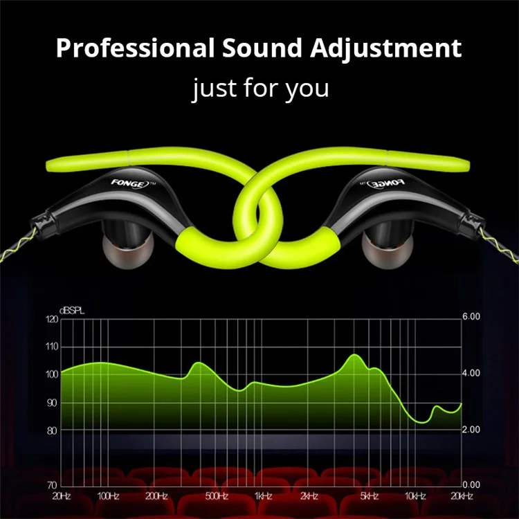 FONGE S760 3,5-миллиметровая проводная спортивная гарнитура Earhook Wire Control Music Calling Mobile Phone Earphone - Зеленый
