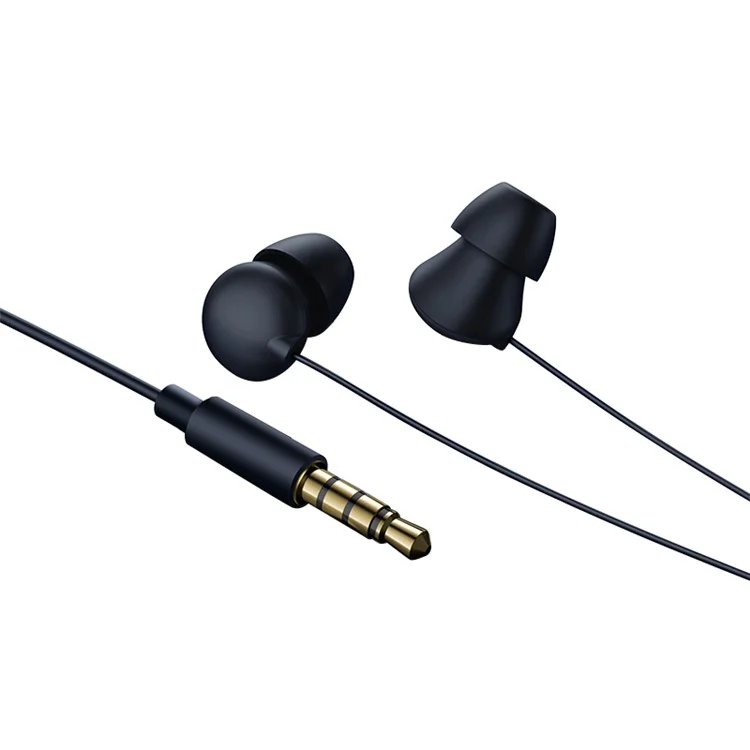 XUNDD XDHE-015 3.5mm Wired In-ear Headphones Anti-noise Ultra-soft Silicone Earbuds Sleeping Headset - Black