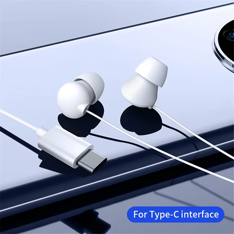 XUNDD XDHE-015 Спящая гарнитура Type-C Проводные внутриканальные наушники с шумоподавлением, ультрамягкие силиконовые наушники - Белые