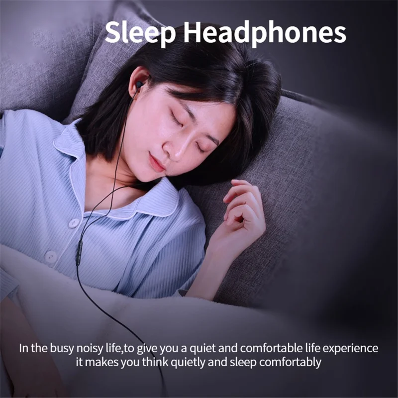 XUNDD XDHE-015 Sleeping Headset Type-C Wired In-ear Headphones Anti-noise Ultra-soft Silicone Earbuds - White