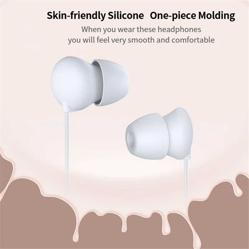 XUNDD XDHE-015 Sleeping Headset Type-C Wired In-ear Headphones Anti-noise Ultra-soft Silicone Earbuds - White