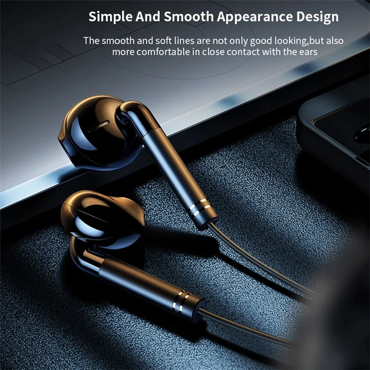 XUNDD XDHE-016 Type-C Plug Semi-in-ear Wired Earphone for Phone Tablet Laptop Music Headset - White