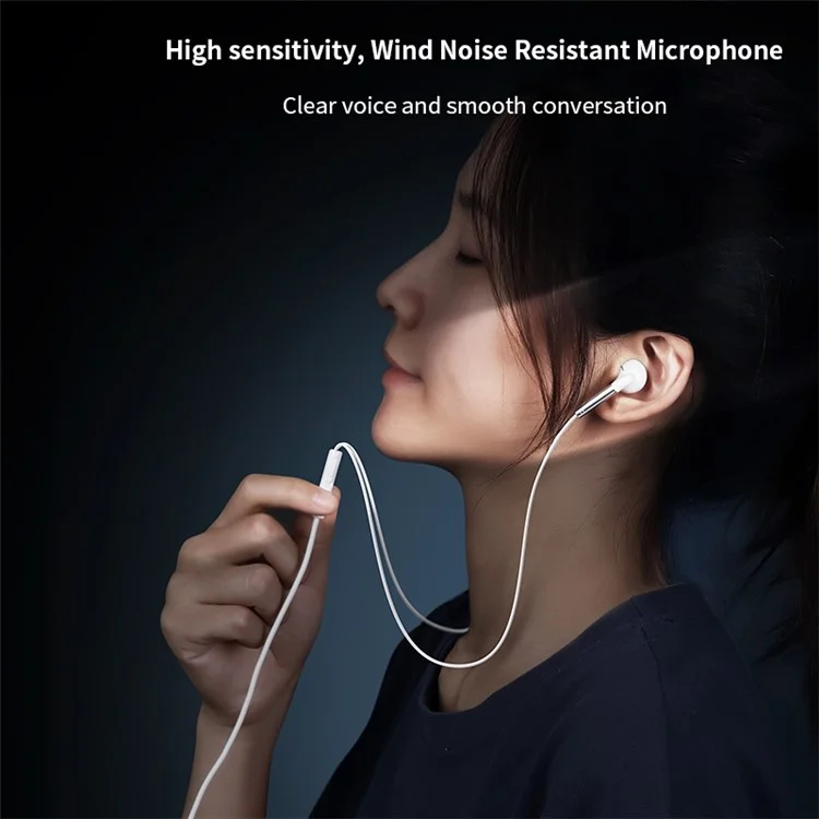 XUNDD XDHE-016 Type-C Plug Semi-in-ear Wired Earphone for Phone Tablet Laptop Music Headset - White