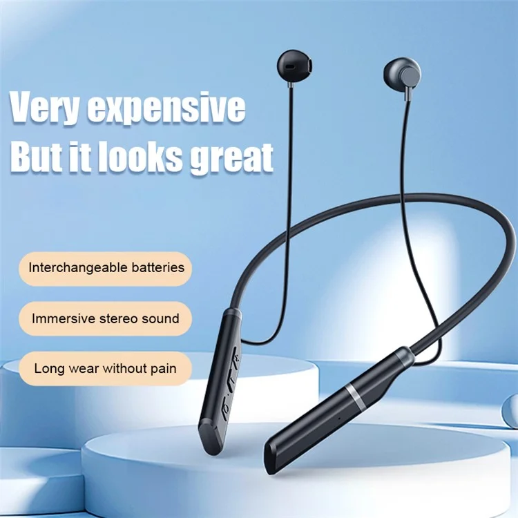 B998 Écouteurs sans fil Neckband Half In-Ear Bluetooth 5.3 Écouteurs Antibruit avec connecteur