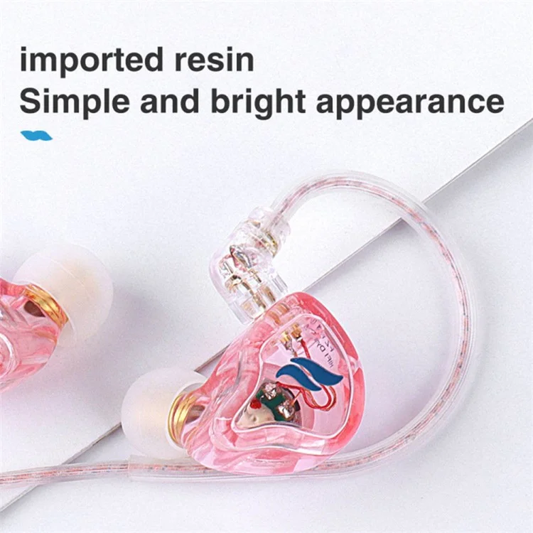 FZ FT1 Dynamic Earphone Stereo Surround Music Earbuds with Detachable Cable, No Mic - Pink