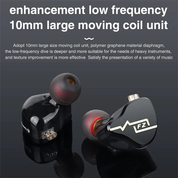 FZ Liberty Z1 In-Ear 10mm Dynamic Unit HiFi Earbud Wired Earphones, with Mic - Silver+Blue