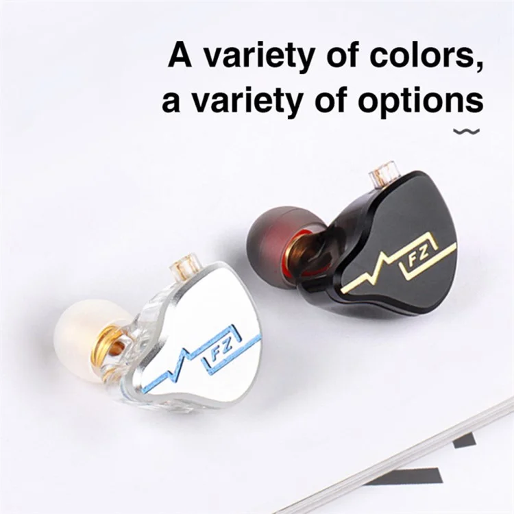 FZ Liberty Z1 In-ear 10mm Unidade Dinâmica HiFi Earbud Wired Phones, Com Microfone - Prata+azul