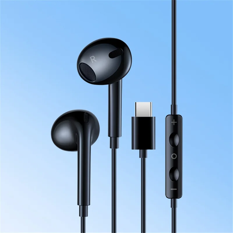 XUNDD X21 XDHE-017 Type-C trådstyret halvt ind i øret høretelefon til musik til mobiltelefon - Sort