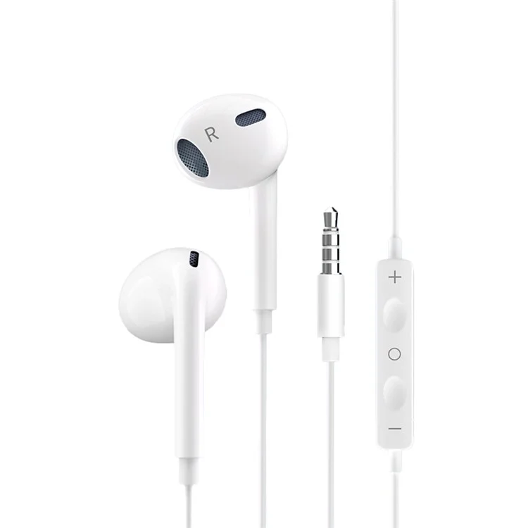 XUNDD XDHE-017 3.5mm Wire Control Music Call Earphone Semi-in-ear Mobile Phone Headset - White