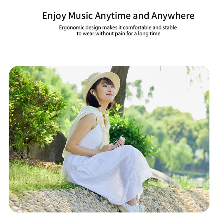XUNDD XDHE-017 3.5mm Wire Control Music Call Earphone Semi-in-ear Mobile Phone Headset - White