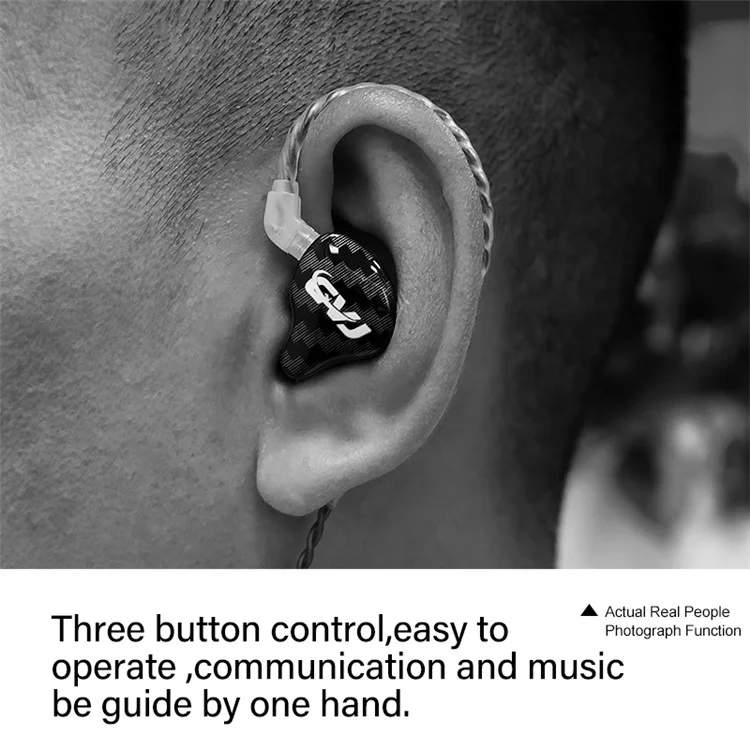 Casque d'écoute filaire CVJ CSA In-Ear 3,5 mm avec annulation du bruit, haut-parleurs à bobine mobile en fer en mouvement HiFi, sans microphone - Noir