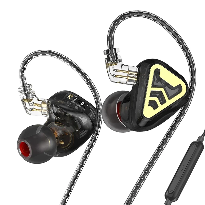 CVJ TXS Wired Earphones with Microphone 3.5mm In-Ear Earbuds Dynamic Drivers HiFi Stereo Tuning Headset - Black