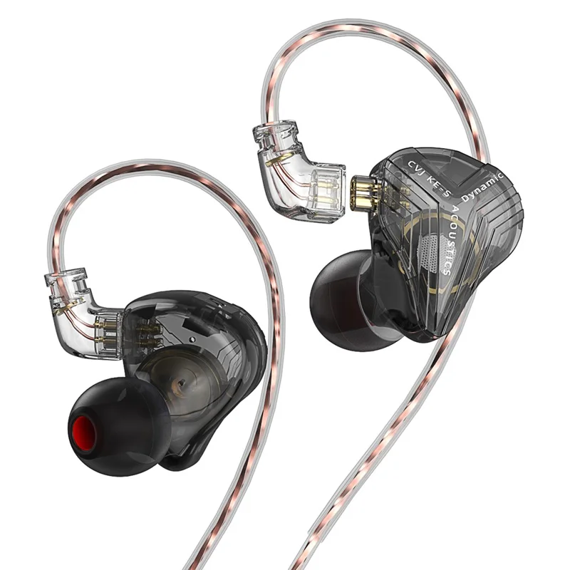 CVJ KE-S 3.5mm In-Ear Headphones Wired Earbuds Heavy Deep Bass Gaming Headset (No Microphone) - Black