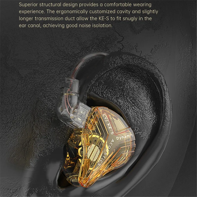 CVJ KE-S 3.5mm In-Ear Headphones Wired Earbuds Heavy Deep Bass Gaming Headset (No Microphone) - Black