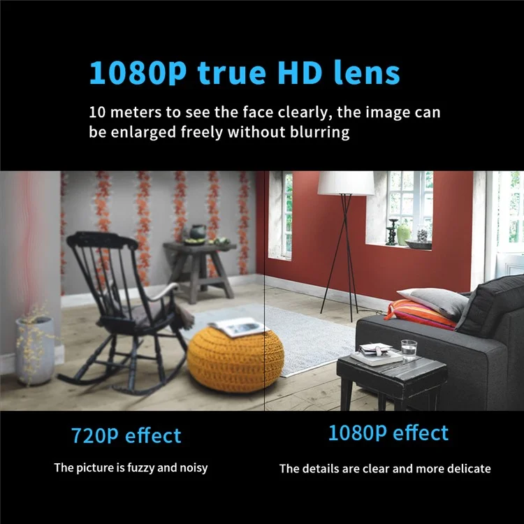 Telecamera di Sicurezza Domestica X5 WiFi Mini 1080P con Riconoscimento AI del Corpo Umano e Visione Notturna HD